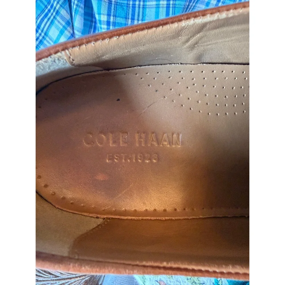 Cole Haan Grand.OS Mens British Tan Leather Apron  Oxford Shoes C20157 Size 10.5